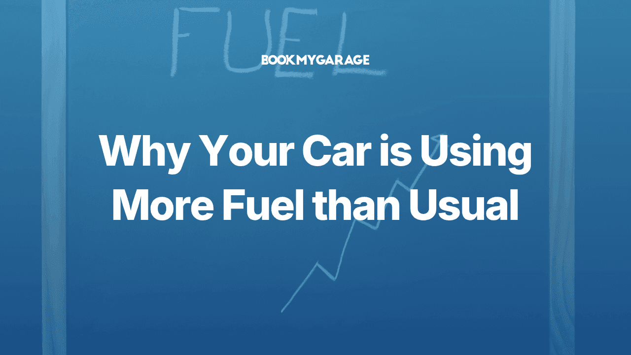 Upwards trending line on a chalkboard titled Fuel, with blue overlay and article title on top
