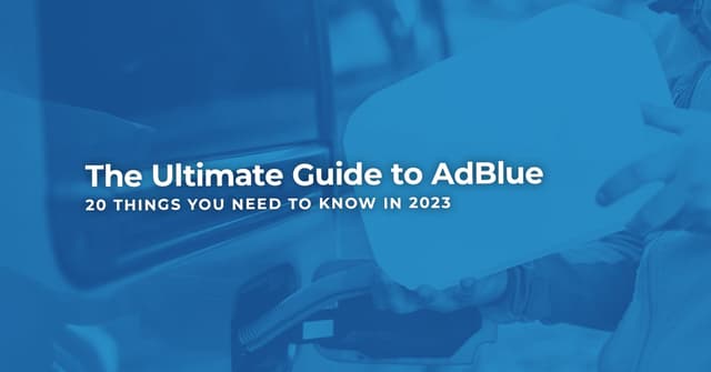 The article title over someone topping up the AdBlue levels in their car, in a blue overlay.