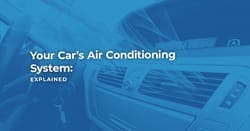 The article title over steam or smoke coming from the vents in a car's air con system.