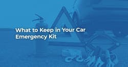 The article title over several items you might find in a car emergency kit.