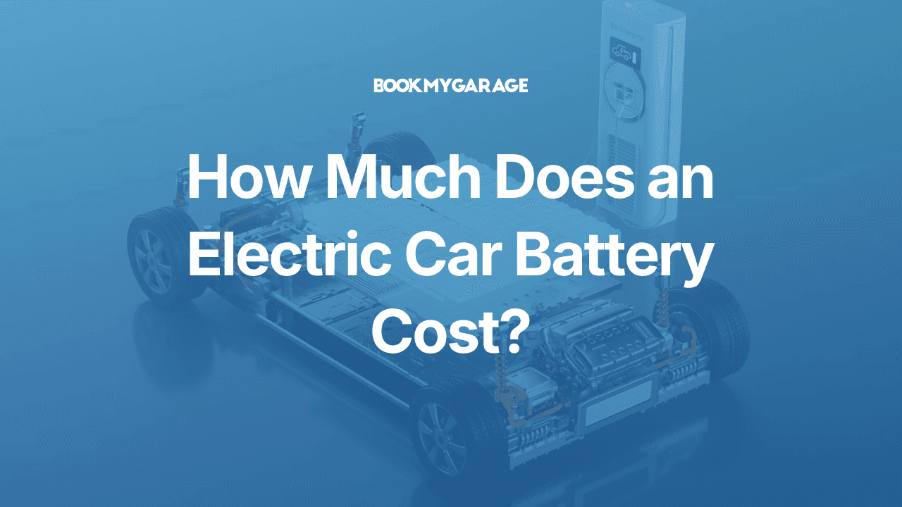 Electric car with top taken off charging, stylised image with article title overlayed
