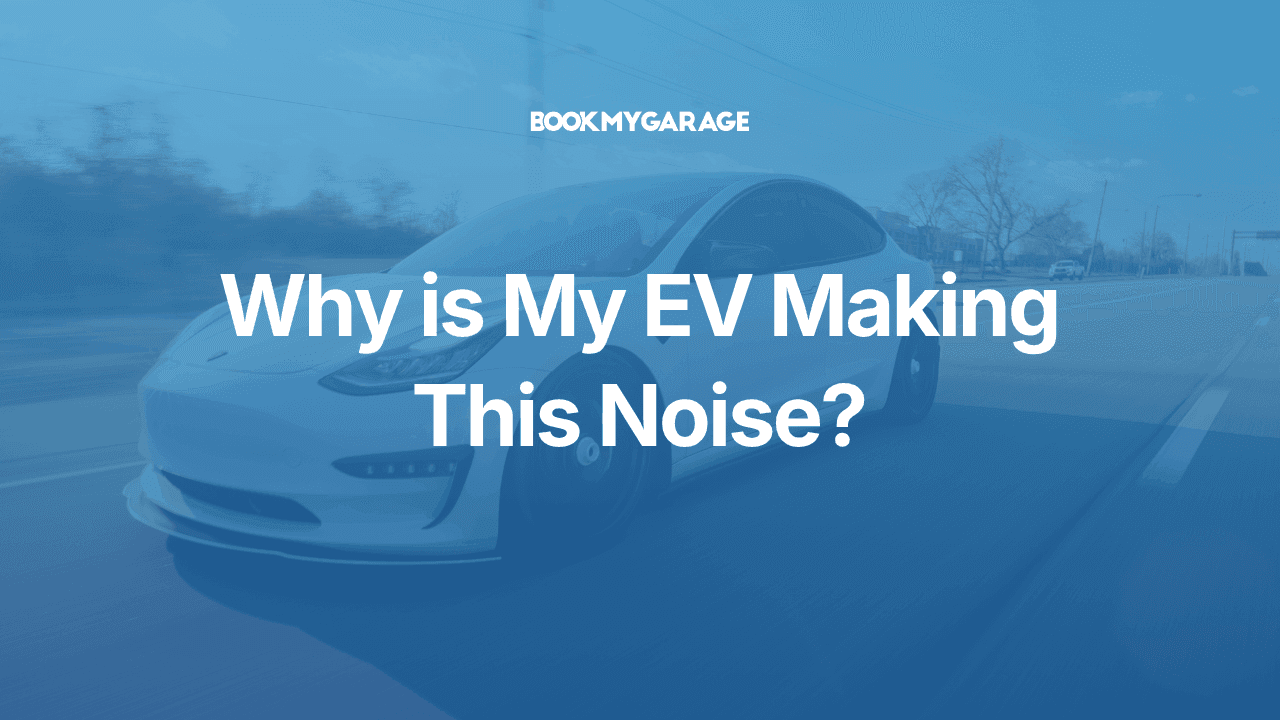 White Tesla driving on road with article title overlayed