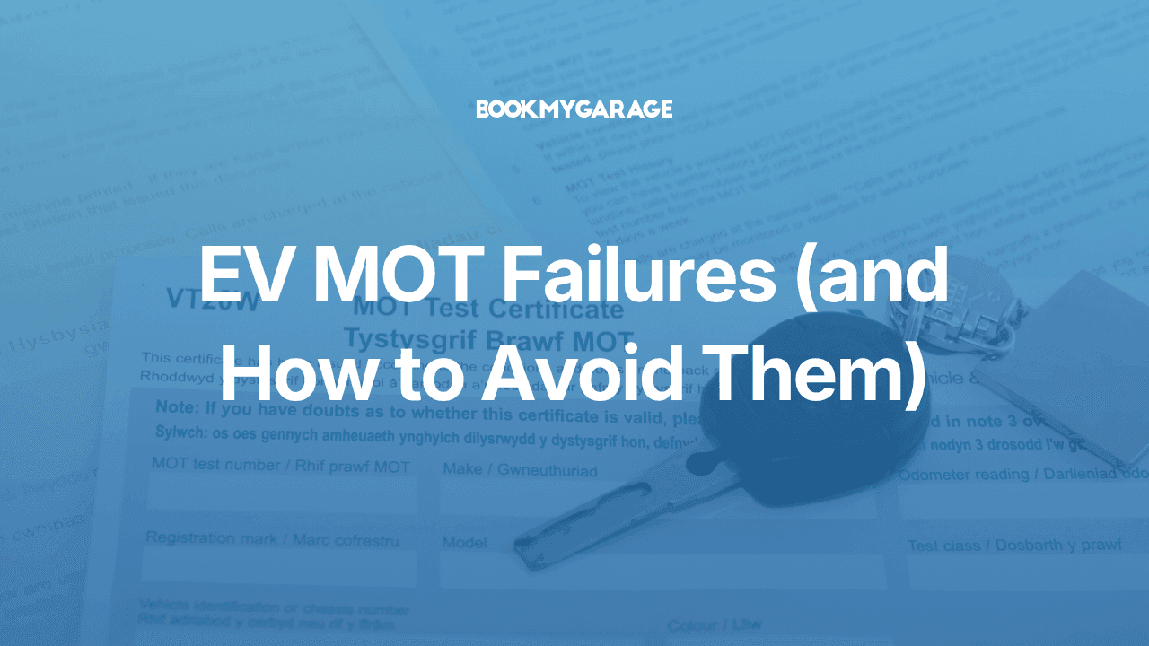 Close up of MOT test certificate with car keys laid on top, article title overlayed