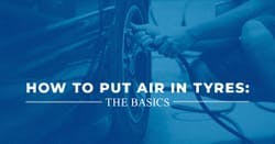 The article title over a person crouching down to put air into their tyres, with a blue overlay.
