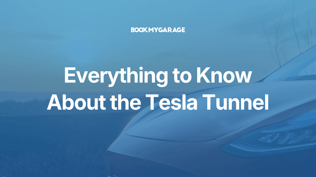 Close up of a Tesla vehicle parked at sunset with article title overlayed