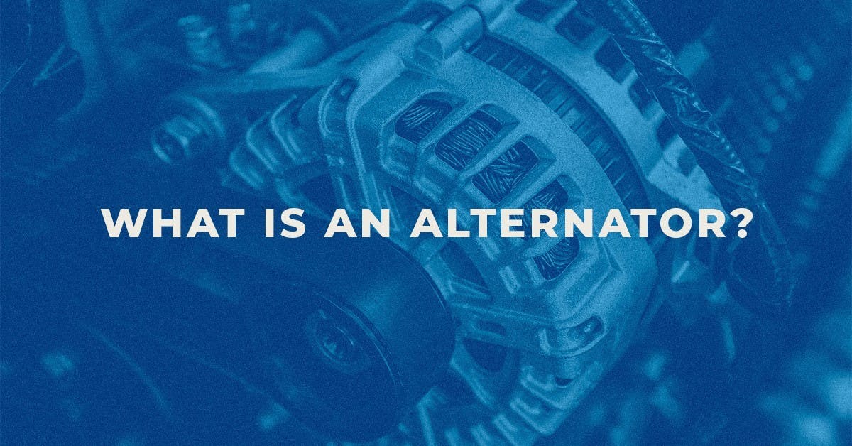 The article title over a car alternator, in a blue overlay.