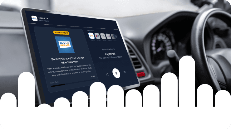 Radio with advert playing