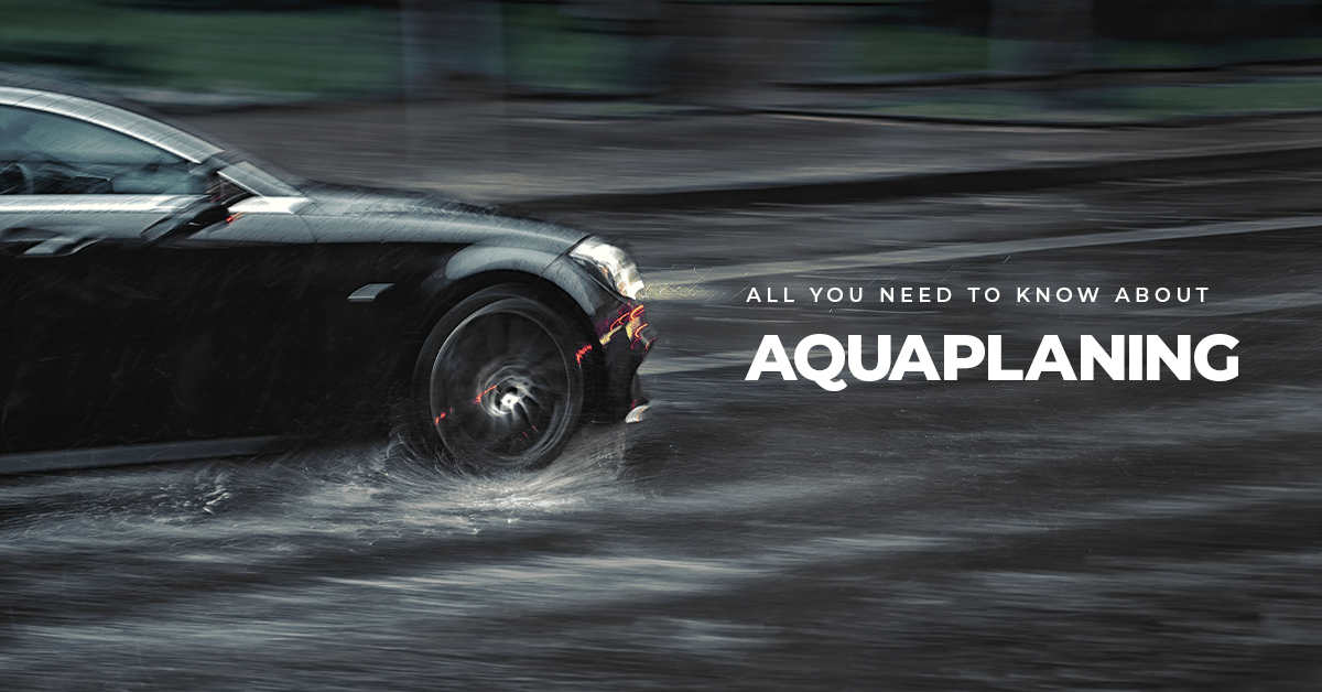 The article title over an out of focus car aquaplaning in the rain.