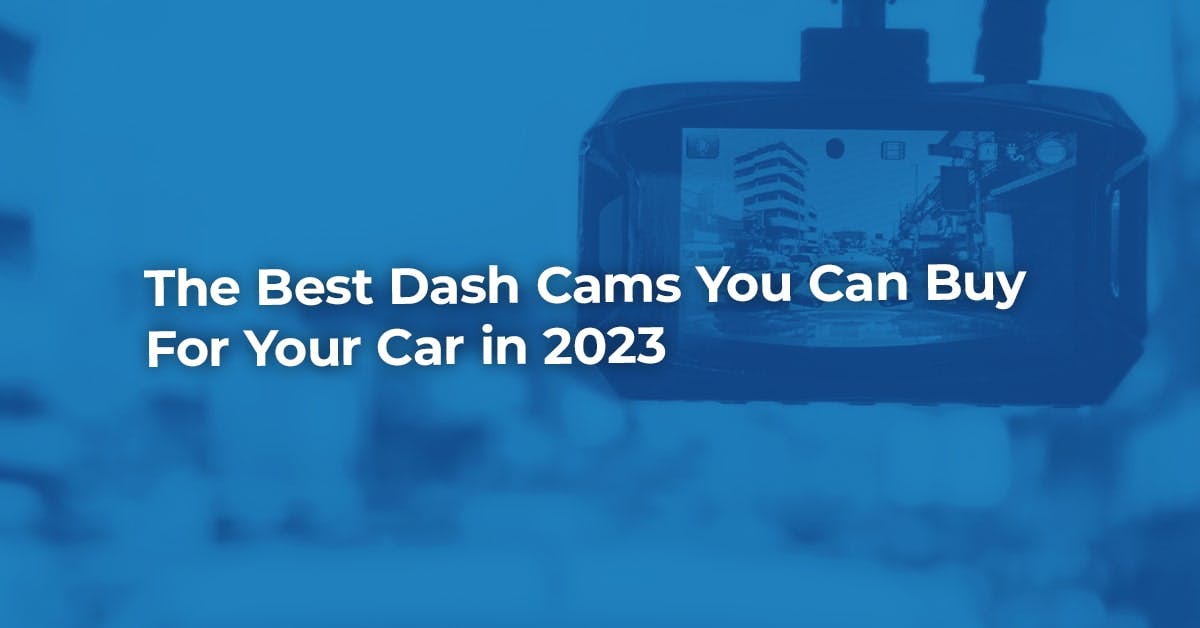 The article title over a dash cam in a car, in a blue overlay.