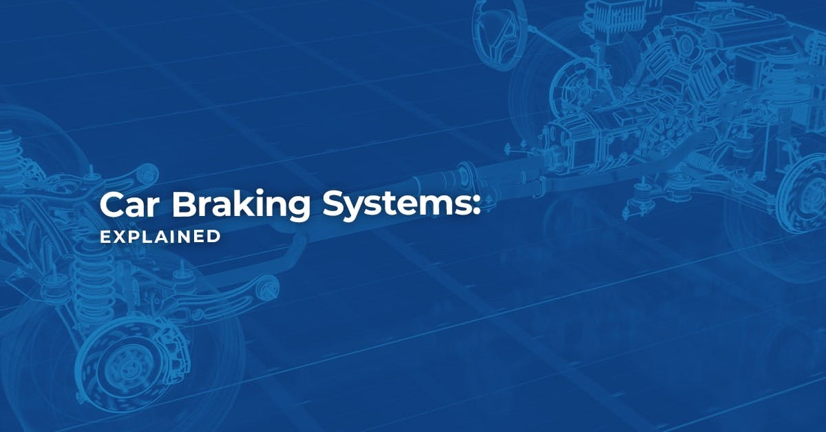 The article title over an x-ray view of the internal components of a car braking system.