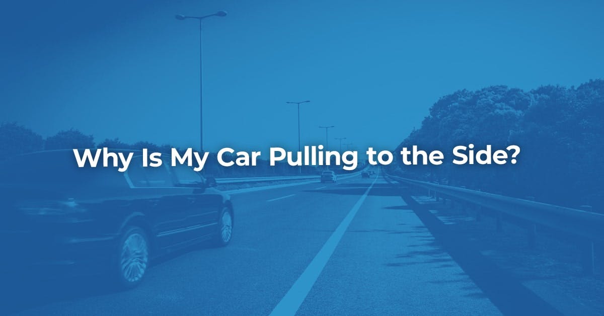 The article title over a car pulling to the side on the road.