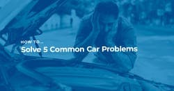 The article title over a worried car owner looking at a problem under the bonnet of his car.