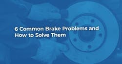 The article title over a mechanic's hands inspecting a brake pad and brake disc, in a blue overlay.