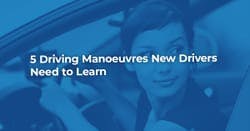 The article title over a female new driver getting used to performing a driving manoeuvre.