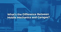 The article title over a split image of both a mobile mechanic's van and a physical garage.