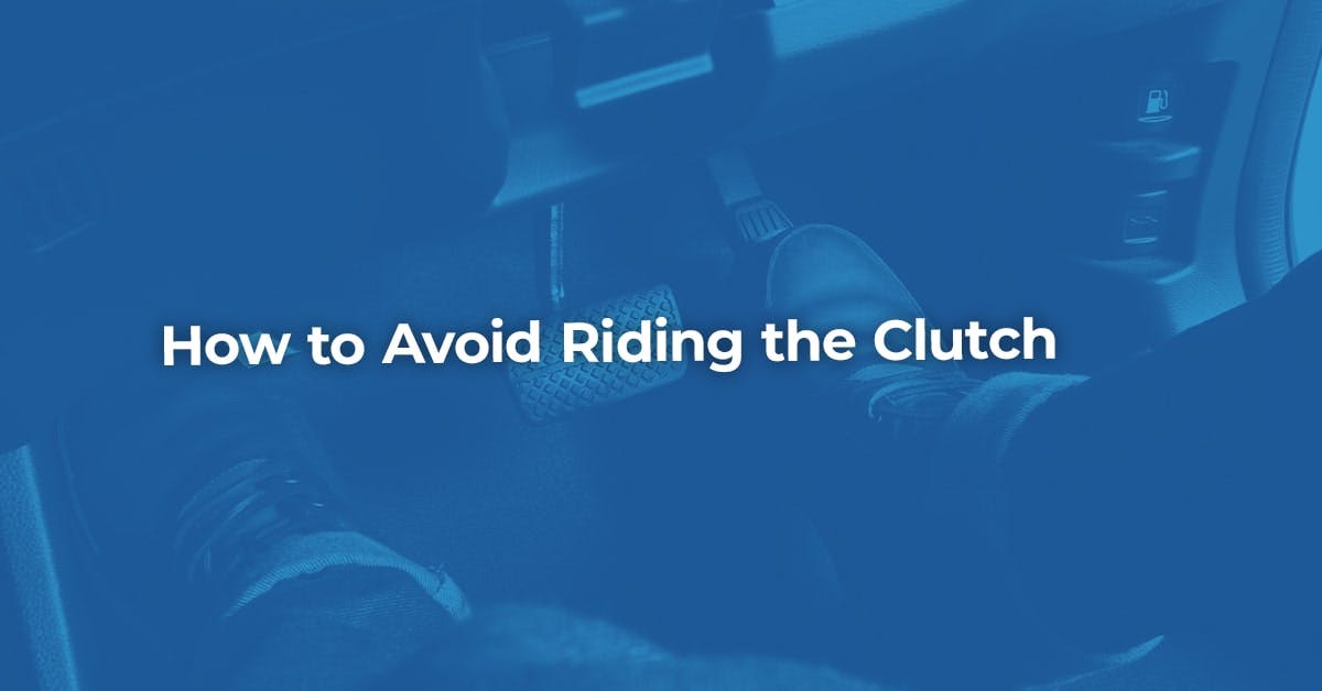 The article title over the driver's feet in a car trying not to ride the clutch.