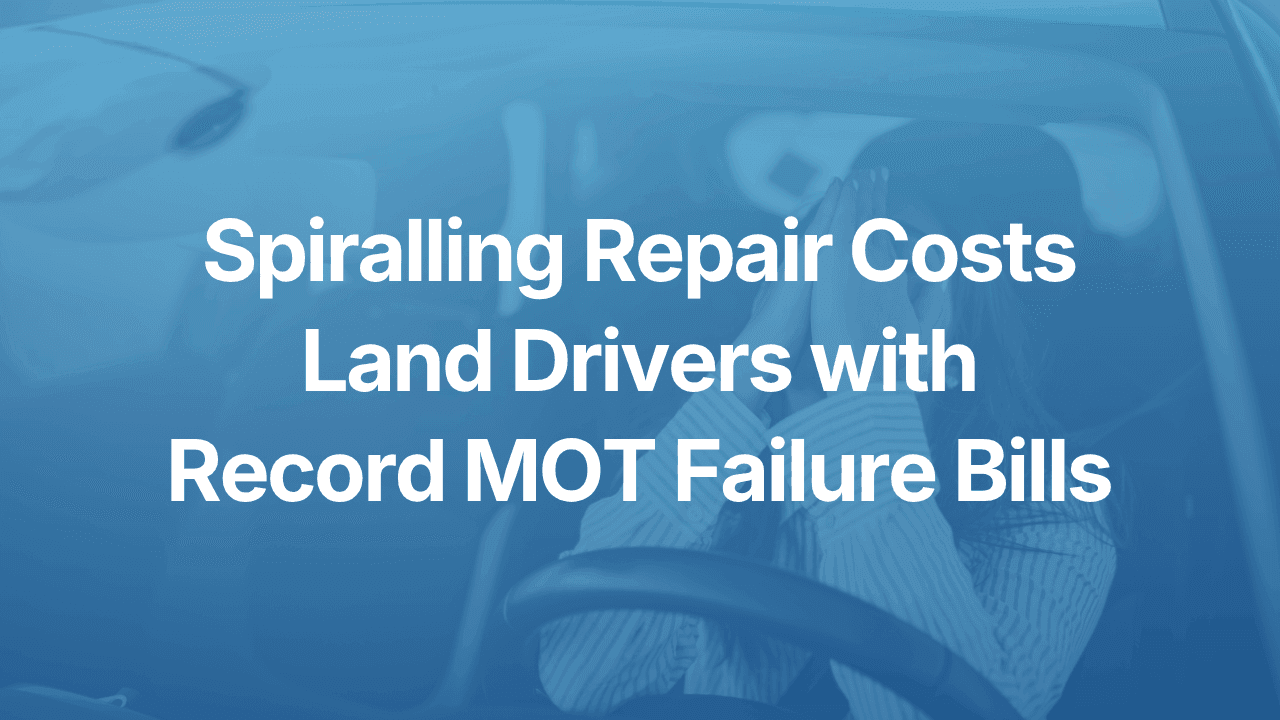stressed female driver covering face behind wheel of car due to rising MOT failure repair costs