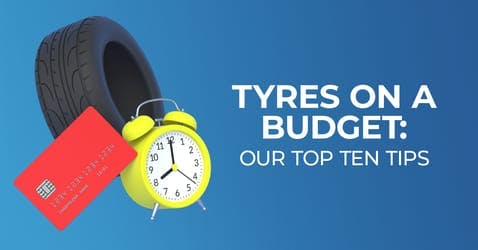 The article title over a cartoon tyre, alarm clock, and credit card, against a blue background.