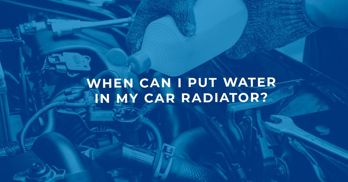 The article title over a hand pouring coolant into a car radiator, in a blue overlay.