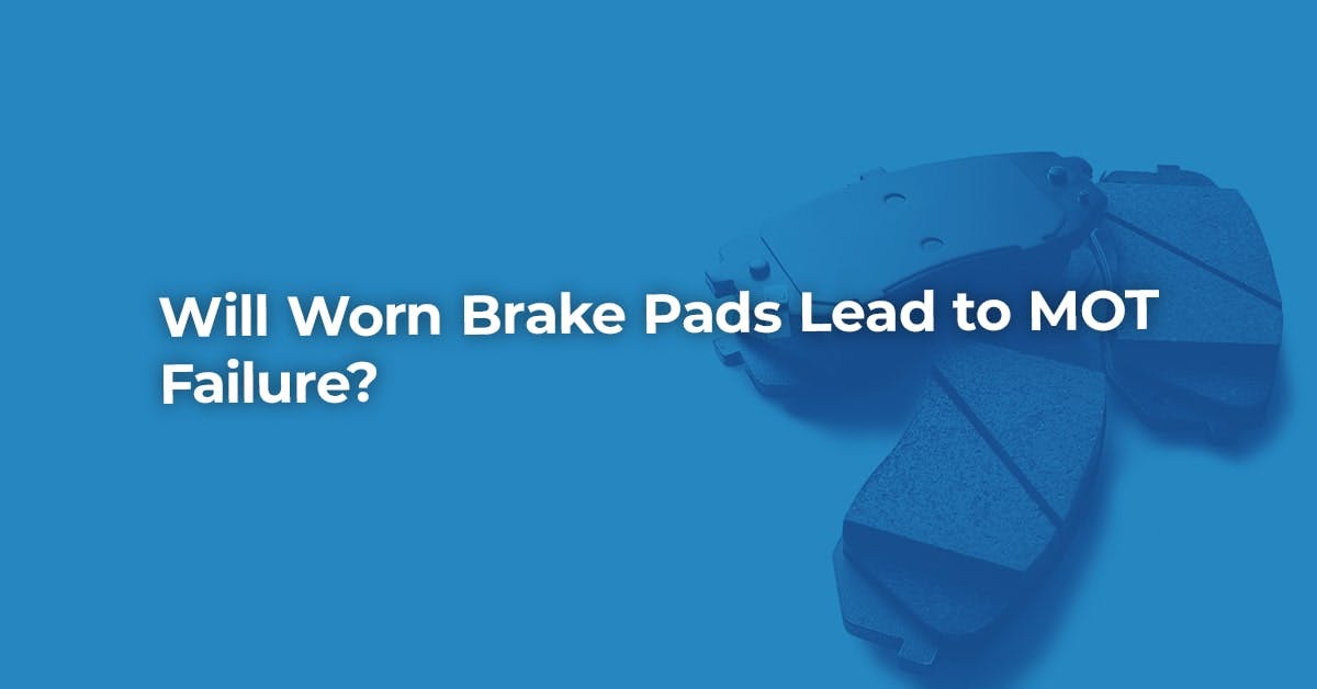 The article title over three brake pads, in a blue overlay.