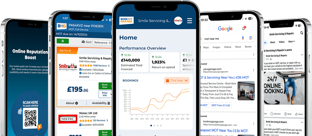 Mobile devices showing browsers