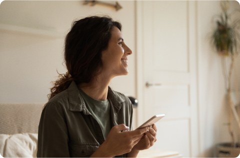 Woman holding phone